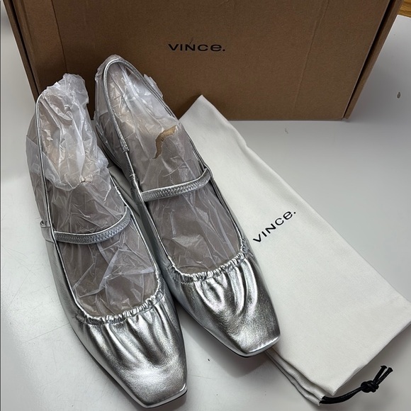 Vince Shoes - Vince Venice Metallic Leather Slingback Flat